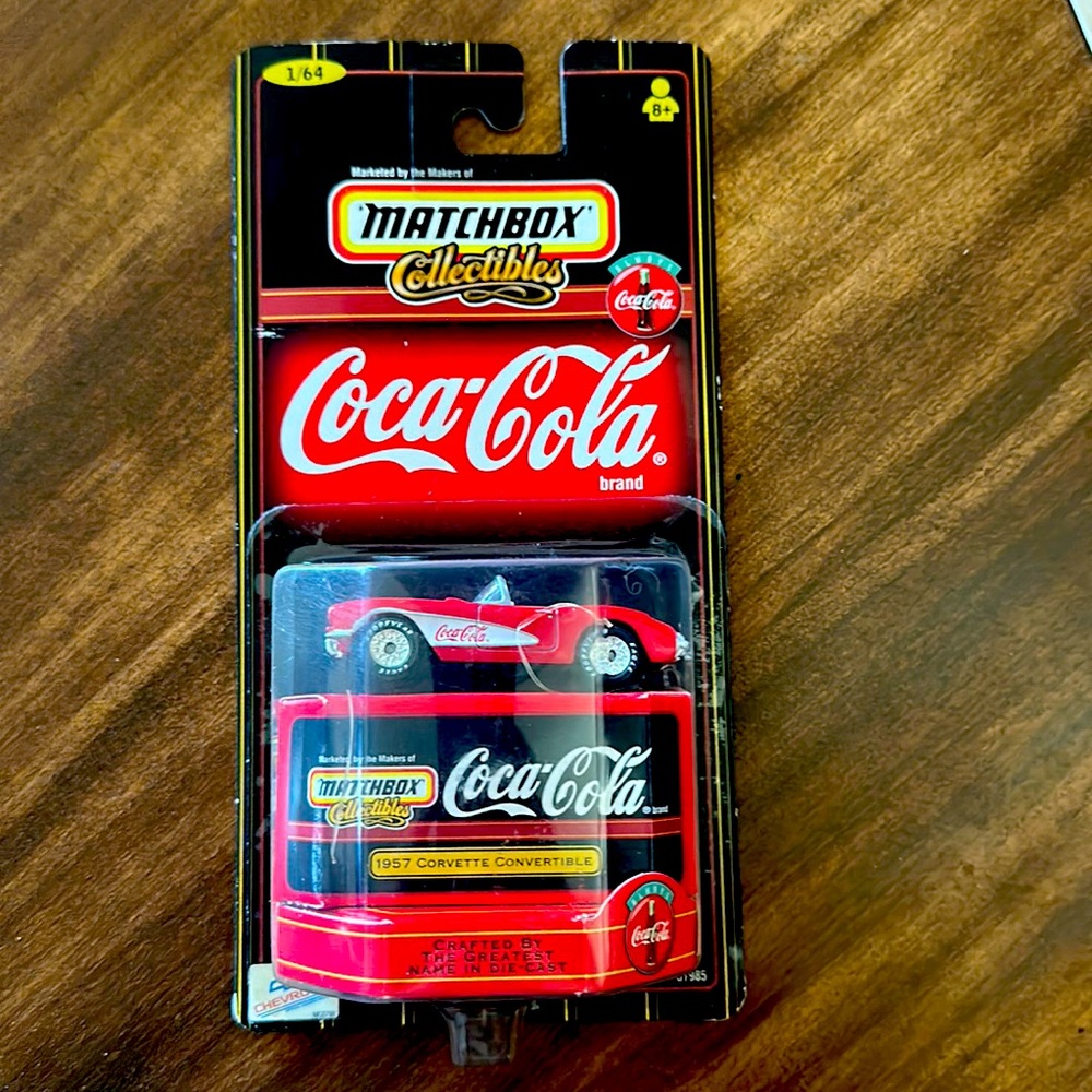 Coca-Cola Matchbox Collectibles -1957 Red Corvette Convertable Die Cast NIB